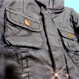 H&M Winter Jacket Boys Black Sherpa lined 3-4y